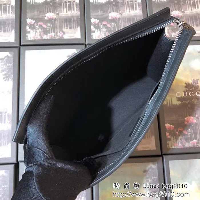 GUCCI古馳 爆款 GG織帶 男士大氣牛皮手拿包 475316 克皮PVC WTG1421